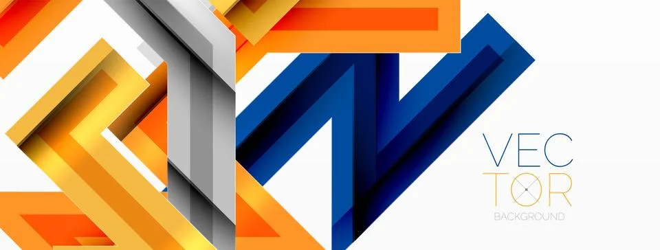 Line zig zag dynamic geometric abstract background. Colorful lines with shadow 스톡 일러스트