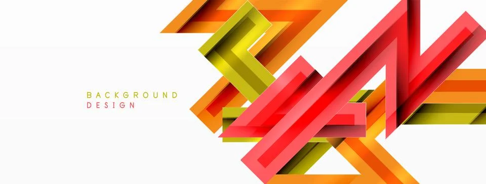 Line zig zag dynamic geometric abstract background. Colorful lines with shadow Stock Illustration