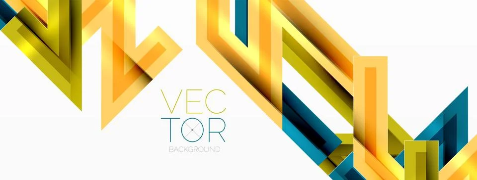Line zig zag dynamic geometric abstract background. Colorful lines with shadow Stock Illustration