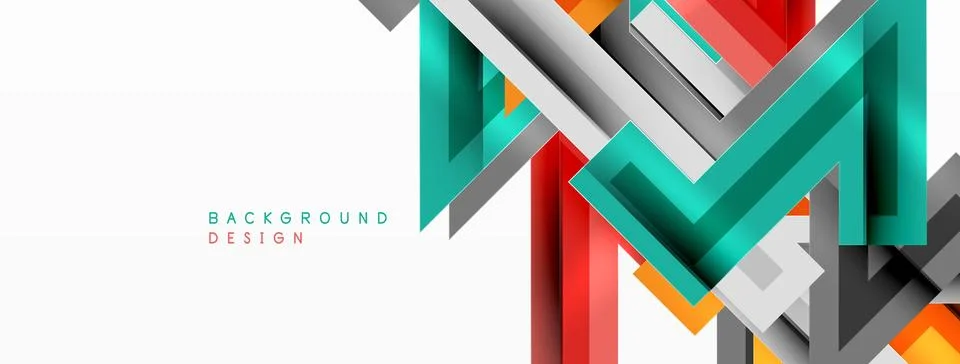 Line zig zag dynamic geometric abstract background. Colorful lines with shadow 스톡 일러스트