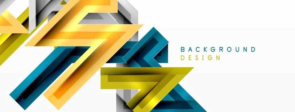 Line zig zag dynamic geometric abstract background. Colorful lines with shadow Stock Illustration
