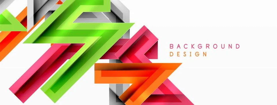 Line zig zag dynamic geometric abstract background. Colorful lines with shadow 스톡 일러스트