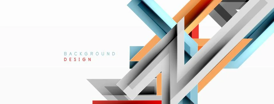 Line zig zag dynamic geometric abstract background. Colorful lines with shadow Stock Illustration