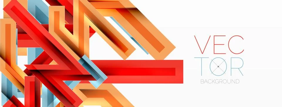 Line zig zag dynamic geometric abstract background. Colorful lines with shadow Stock Illustration