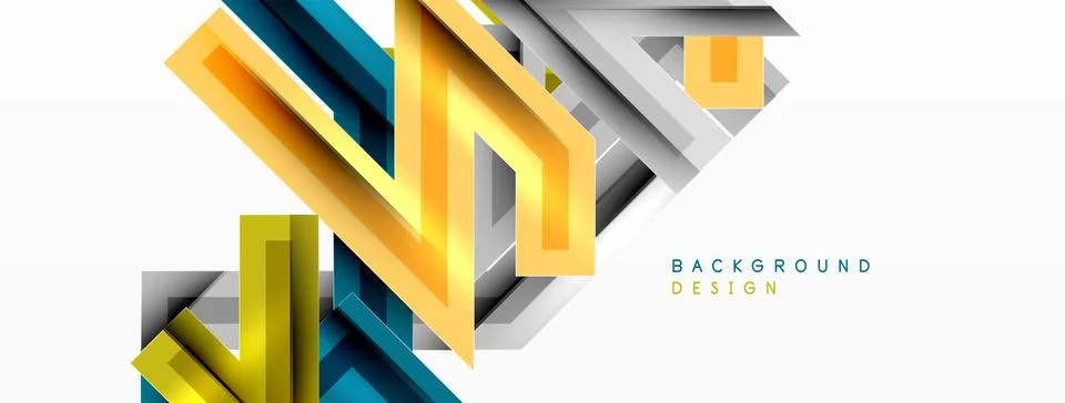Line zig zag dynamic geometric abstract background. Colorful lines with shadow Stock Illustration