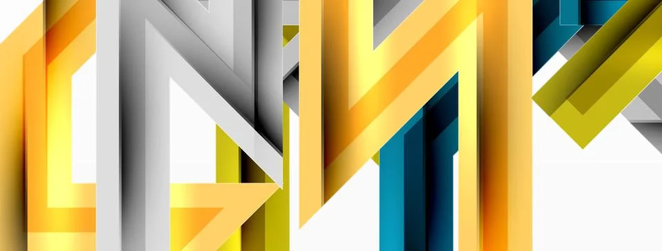 Line zig zag dynamic geometric abstract background. Colorful lines with shadow Stock Illustration