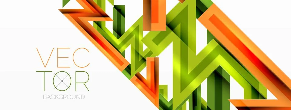 Line zig zag dynamic geometric abstract background. Colorful lines with shadow Illustrazione stock