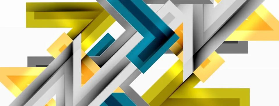 Line zig zag dynamic geometric abstract background. Colorful lines with shadow 스톡 일러스트