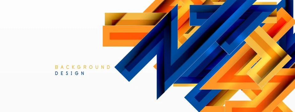 Line zig zag dynamic geometric abstract background. Colorful lines with shadow 스톡 일러스트