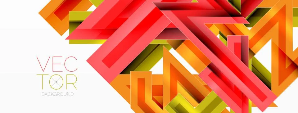 Line zig zag dynamic geometric abstract background. Colorful lines with shadow 스톡 일러스트