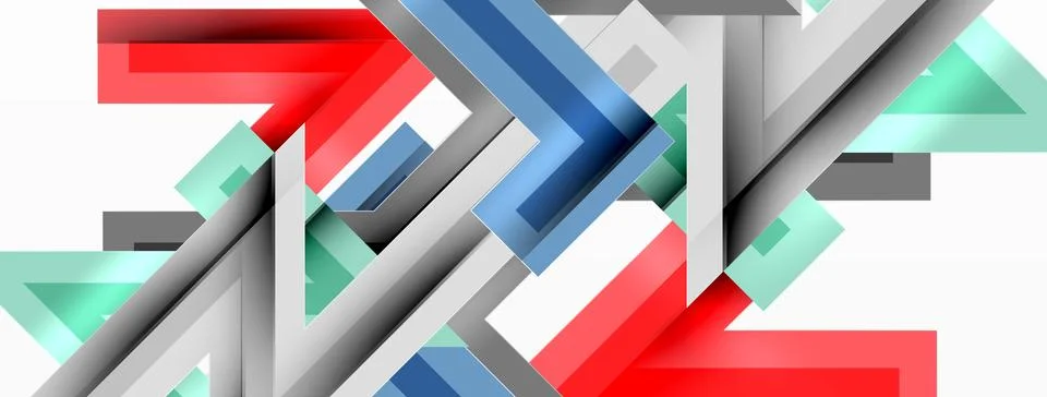 Line zig zag dynamic geometric abstract background. Colorful lines with shadow 스톡 일러스트
