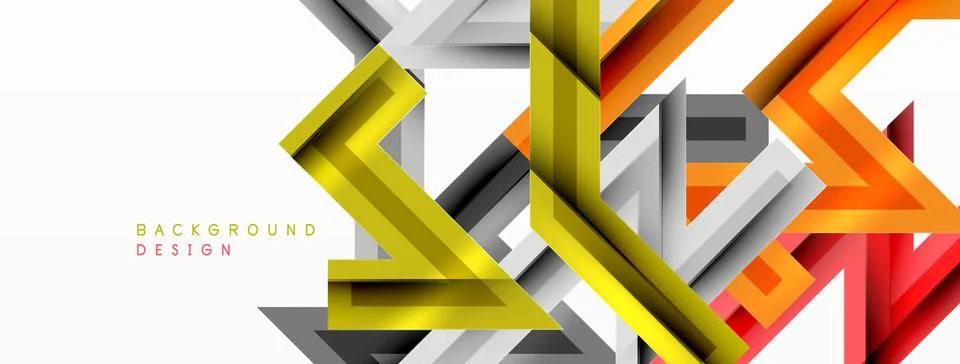 Line zig zag dynamic geometric abstract background. Colorful lines with shadow 스톡 일러스트