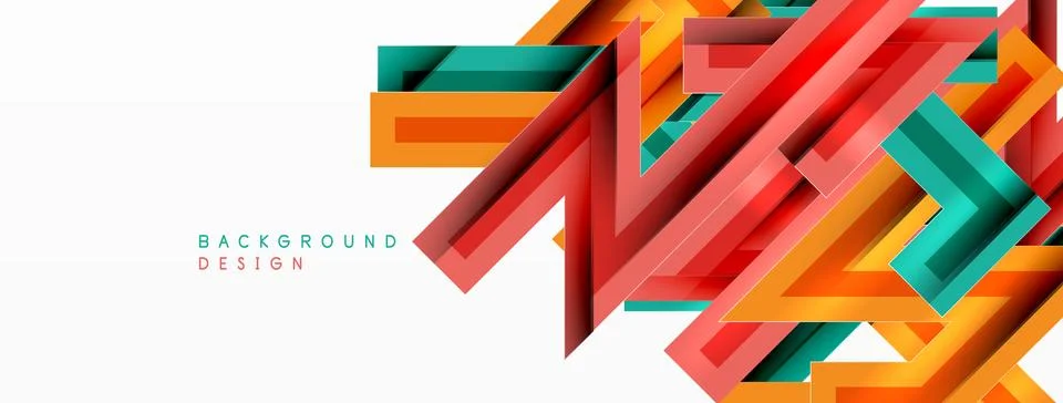 Line zig zag dynamic geometric abstract background. Colorful lines with shadow 스톡 일러스트