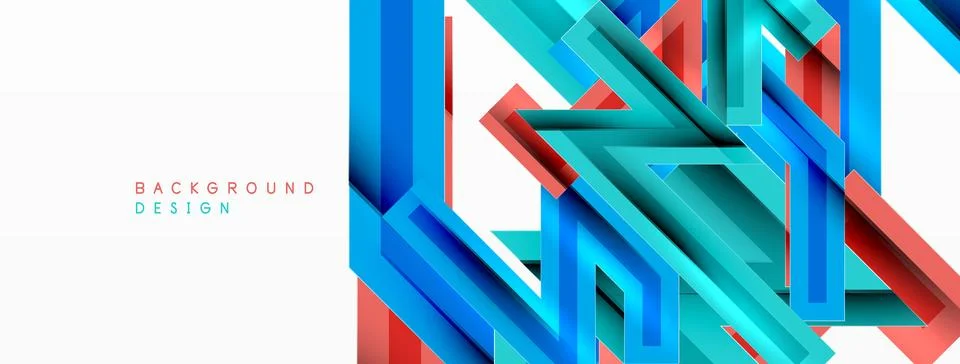 Line zig zag dynamic geometric abstract background. Colorful lines with shadow Stock Illustration