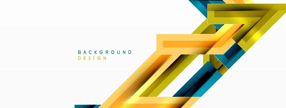 Line zig zag dynamic geometric abstract background. Colorful lines with shadow Stock Illustration