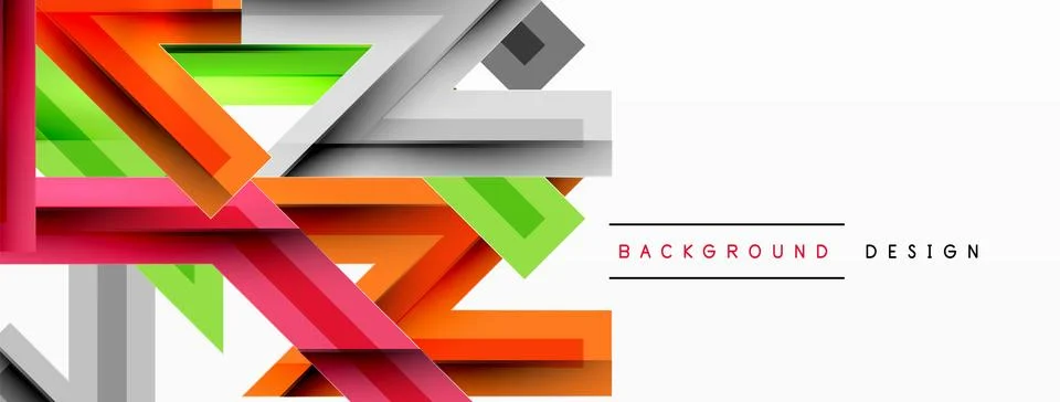 Line zig zag dynamic geometric abstract background. Colorful lines with shadow 스톡 일러스트