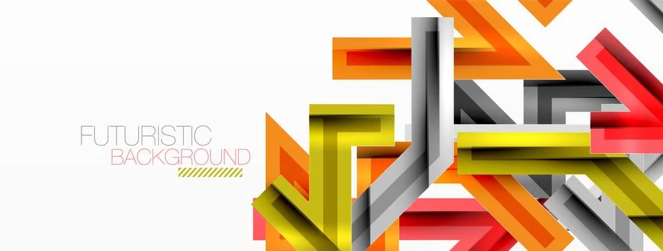 Line zig zag dynamic geometric abstract background. Colorful lines with shadow 스톡 일러스트