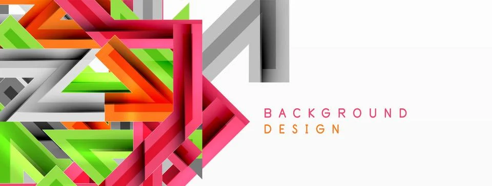 Line zig zag dynamic geometric abstract background. Colorful lines with shadow Stock Illustration