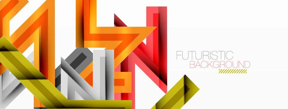 Line zig zag dynamic geometric abstract background. Colorful lines with shadow 스톡 일러스트