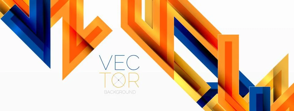 Line zig zag dynamic geometric abstract background. Colorful lines with shadow Stock Illustration