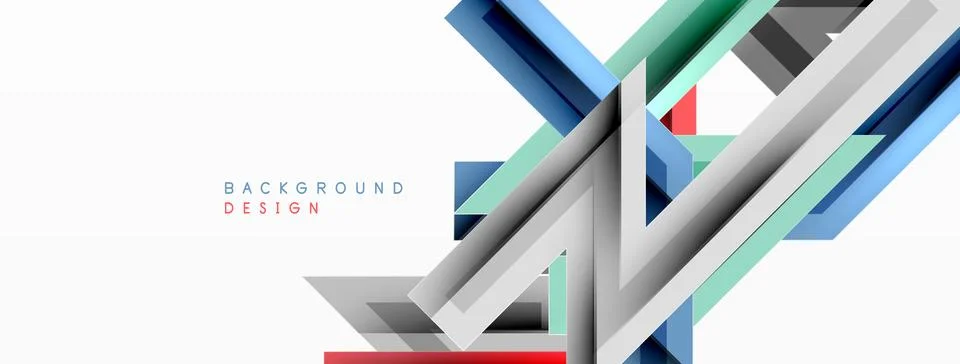 Line zig zag dynamic geometric abstract background. Colorful lines with shadow Illustrazione stock