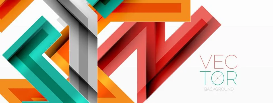 Line zig zag dynamic geometric abstract background. Colorful lines with shadow イラスト素材