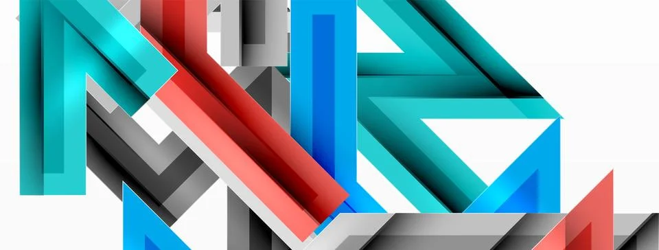 Line zig zag dynamic geometric abstract background. Colorful lines with shadow 스톡 일러스트