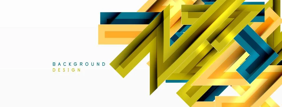 Line zig zag dynamic geometric abstract background. Colorful lines with shadow 스톡 일러스트