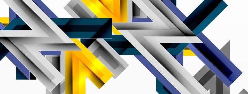 Line zig zag dynamic geometric abstract background. Colorful lines with shadow Stock Illustration