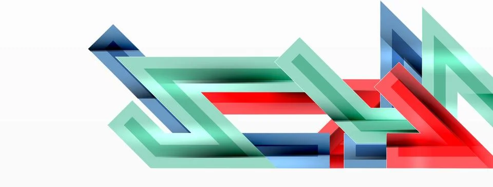 Line zig zag dynamic geometric abstract background. Colorful lines with shadow 스톡 일러스트