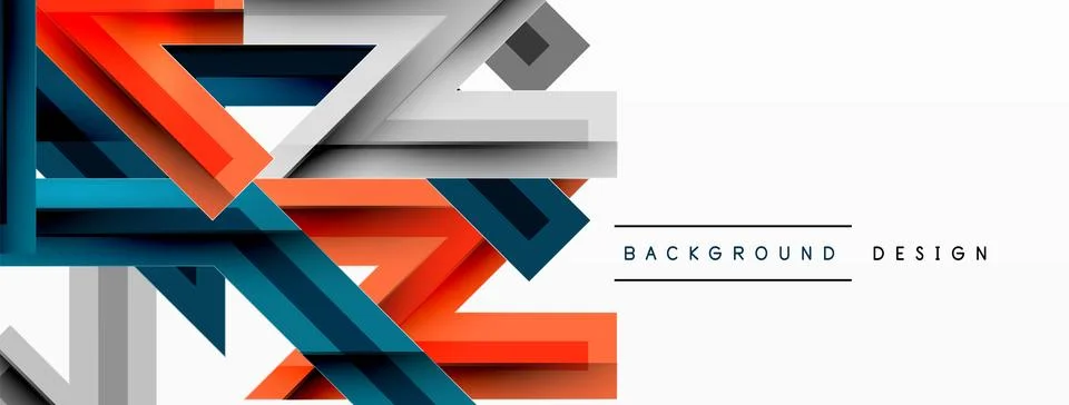 Line zig zag dynamic geometric abstract background. Colorful lines with shadow Stock Illustration