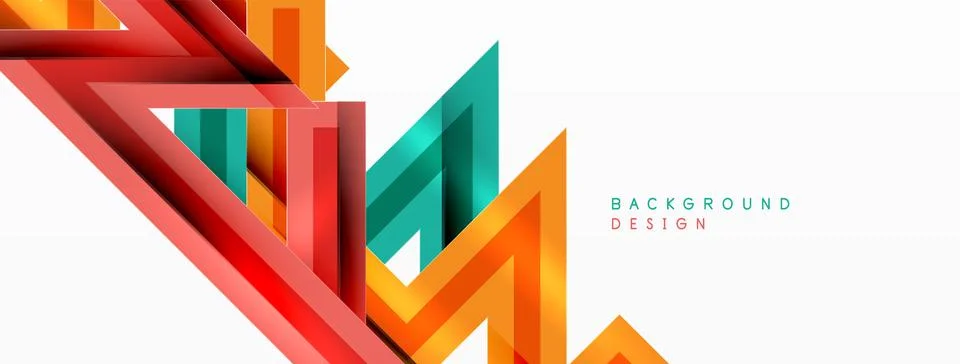 Line zig zag dynamic geometric abstract background. Colorful lines with shadow 스톡 일러스트