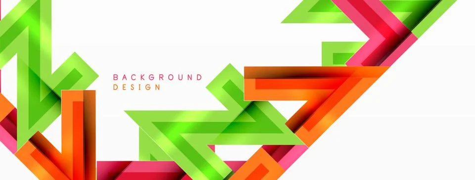 Line zig zag dynamic geometric abstract background. Colorful lines with shadow Illustrazione stock