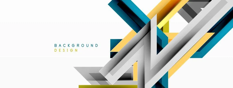Line zig zag dynamic geometric abstract background. Colorful lines with shadow Illustrazione stock