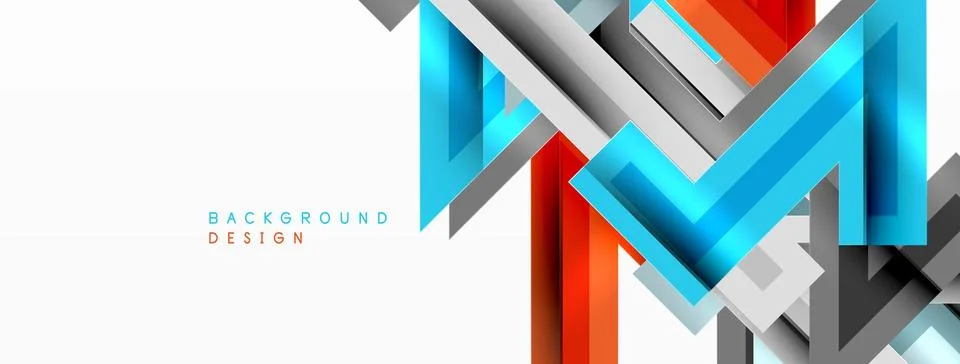 Line zig zag dynamic geometric abstract background. Colorful lines with shadow Stock Illustration