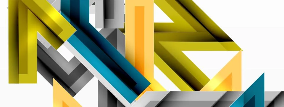 Line zig zag dynamic geometric abstract background. Colorful lines with shadow イラスト素材