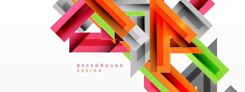 Line zig zag dynamic geometric abstract background. Colorful lines with shadow Stock Illustration