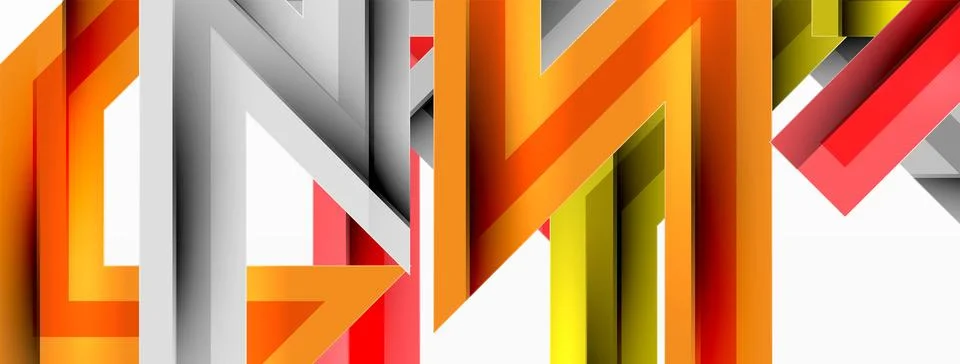 Line zig zag dynamic geometric abstract background. Colorful lines with shadow 스톡 일러스트