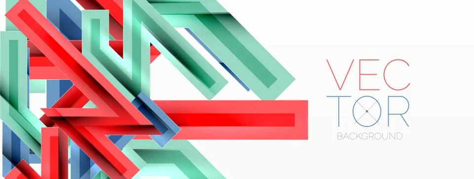 Line zig zag dynamic geometric abstract background. Colorful lines with shadow Stock Illustration