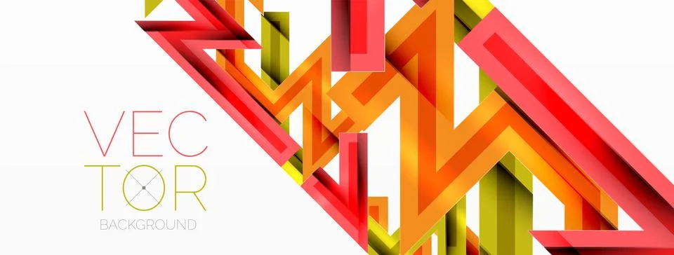 Line zig zag dynamic geometric abstract background. Colorful lines with shadow 스톡 일러스트