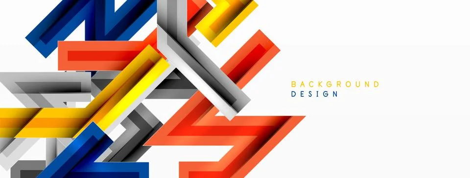 Line zig zag dynamic geometric abstract background. Colorful lines with shadow 스톡 일러스트