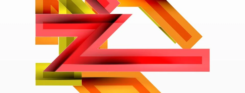 Line zig zag dynamic geometric abstract background. Colorful lines with shadow Stock Illustration
