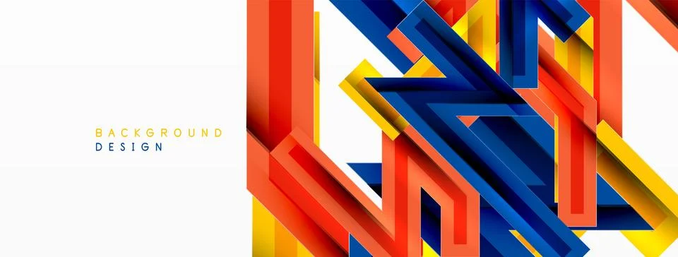 Line zig zag dynamic geometric abstract background. Colorful lines with shadow 스톡 일러스트