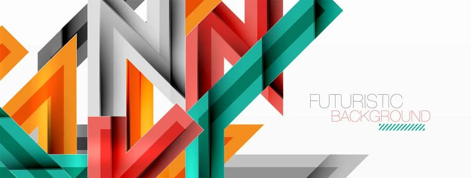 Line zig zag dynamic geometric abstract background. Colorful lines with shadow Stock Illustration