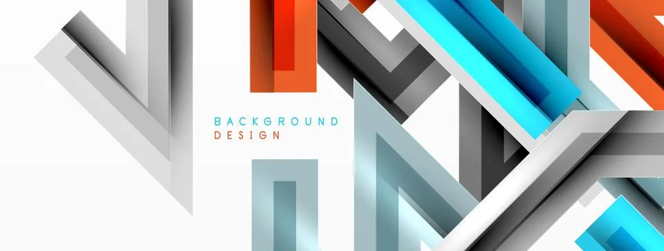 Line zig zag dynamic geometric abstract background. Colorful lines with shadow Stock Illustration