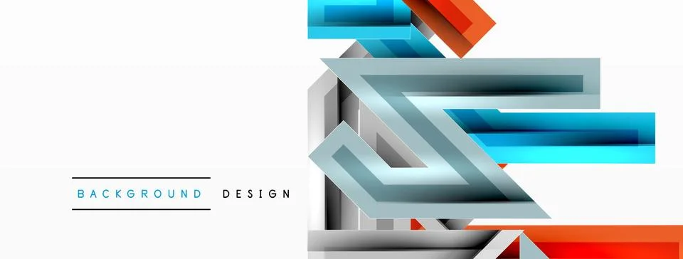Line zig zag dynamic geometric abstract background. Colorful lines with shadow Stock Illustration
