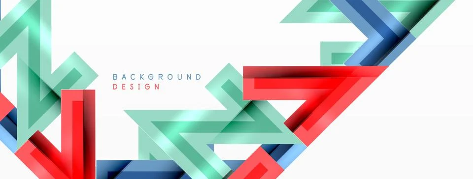 Line zig zag dynamic geometric abstract background. Colorful lines with shadow Stock Illustration