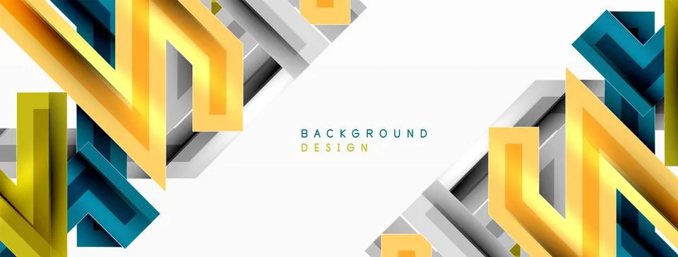 Line zig zag dynamic geometric abstract background. Colorful lines with shadow Stock Illustration