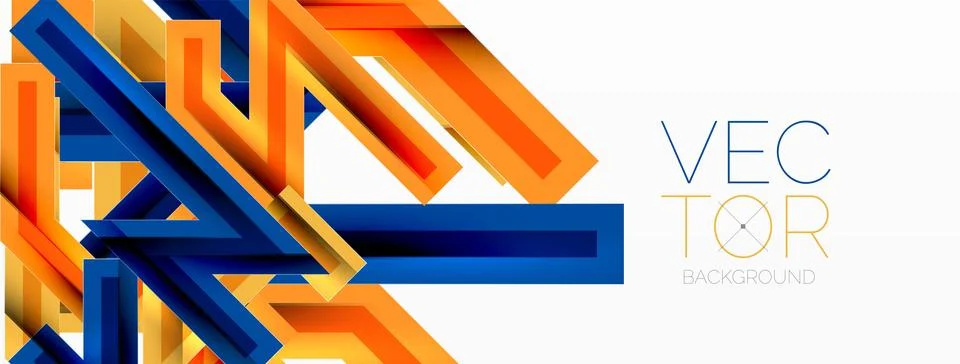Line zig zag dynamic geometric abstract background. Colorful lines with shadow 스톡 일러스트