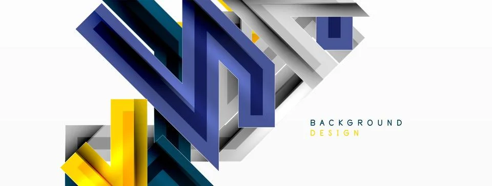 Line zig zag dynamic geometric abstract background. Colorful lines with shadow Stock Illustration